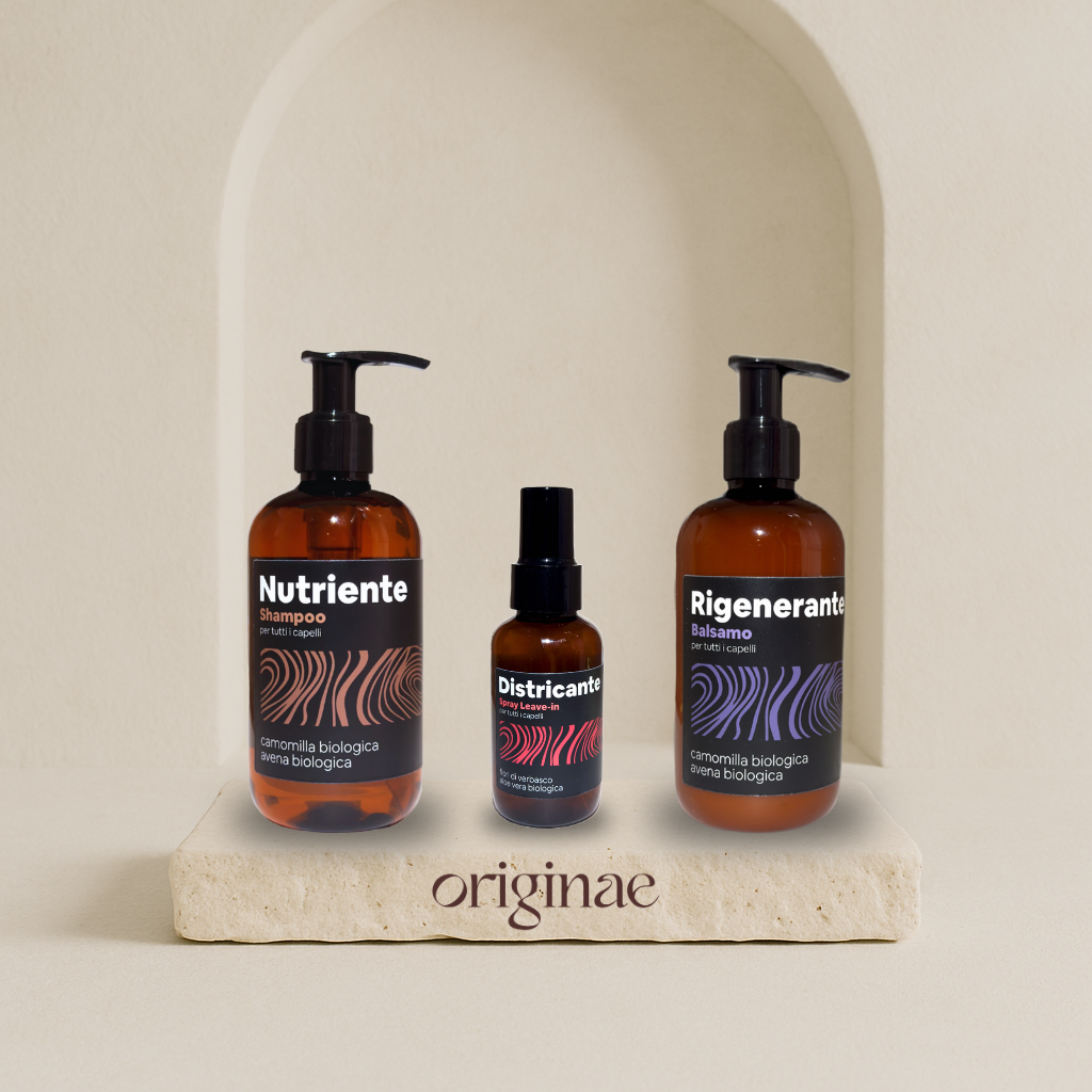 Set di tre prodotti haircare Originae: uno shampoo